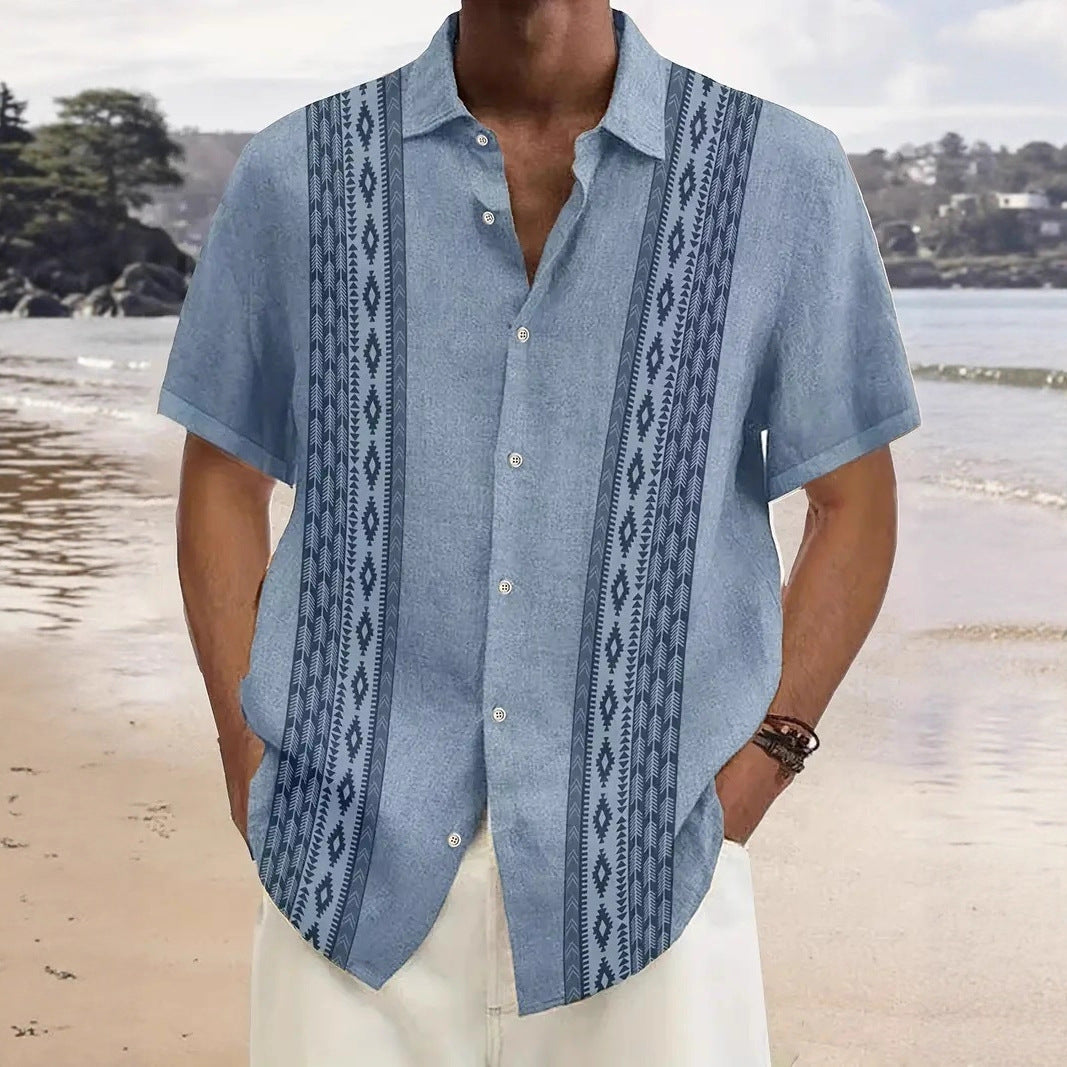 Mens Short-Sleeve 3D-Printed Shirt