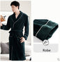 Burgundy island velvet fabric winter unisex flannel robe for men & women