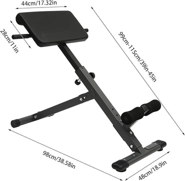 Roman Chair, Hyperextension Bench Roman Chair Adjustable Back Extension Machine Lower Back Exercise Equipment Multi-Functional Workout Bench for Home Gym Full Body Abs Glutes Core Muscles