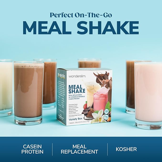 WonderSlim Meal Replacement Shake, Vanilla Cream, 15g Protein, 24 Vitamins & Minerals, Gluten Free (7ct)