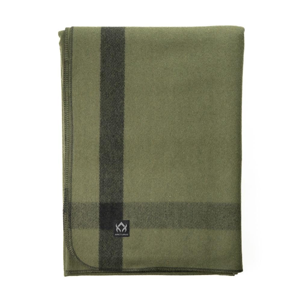 Arcturus Rainier Wool Blanket - 4.5lbs Warm, Heavy, Washable, Large | Great for Camping, Outdoors, Survival & Emergency Kits (Sunset Peak)