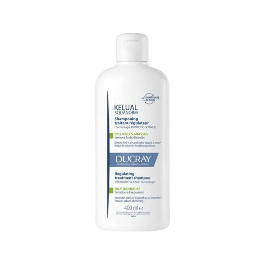 Ducray Anti-Dandruff Shampoo - Kelual Squanorm for Oily Dandruff Treatment, Dermatologically Tested, 400ml