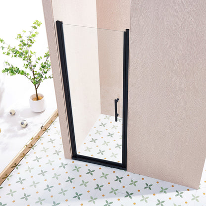 30-31.5in W x 75in H Pivot Single Swing Shower Door, Matte Black, 6mm Glass