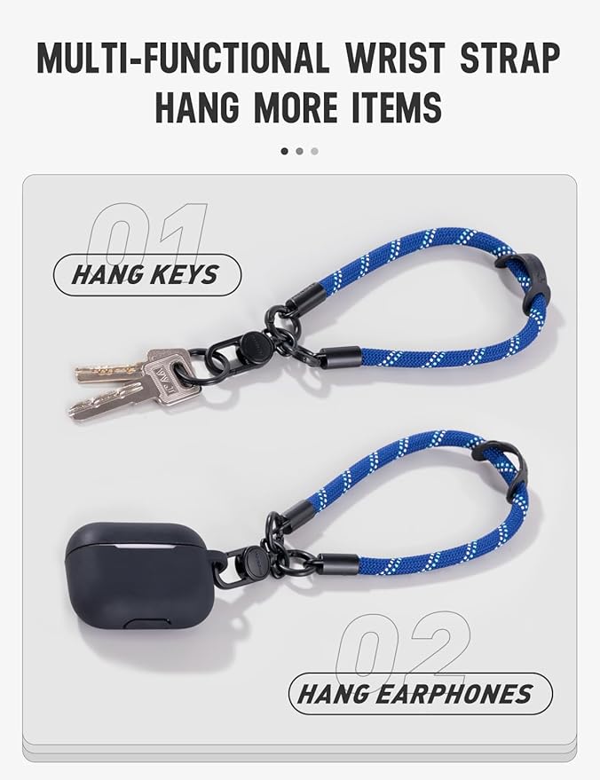 project-cb Phone Wrist Strap 1,Tether Tab 2,Phone Wristlet,Lanyard Wrist Strap,Key Holder,KeyChain,KeyRing×2(Magenta)