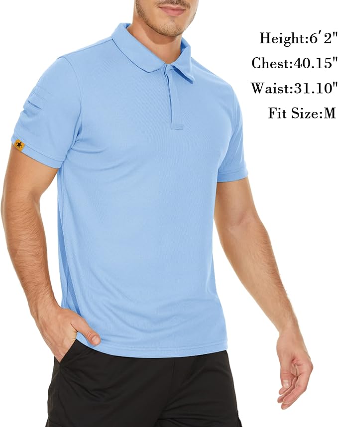 V VALANCH Mens Polo Shirts Short Sleeve Moisture Wicking Golf Polo Athletic Collared Shirt Tennis T-Shirt Tops