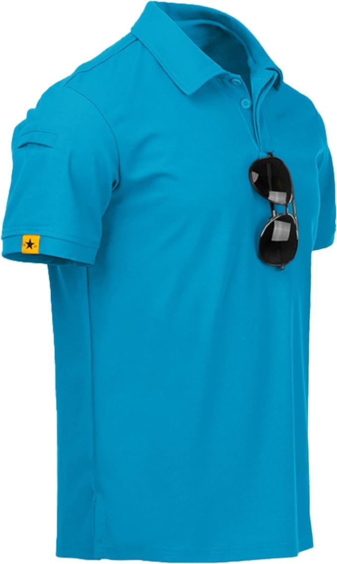 V VALANCH Mens Polo Shirts Short Sleeve Moisture Wicking Golf Polo Athletic Collared Shirt Tennis T-Shirt Tops