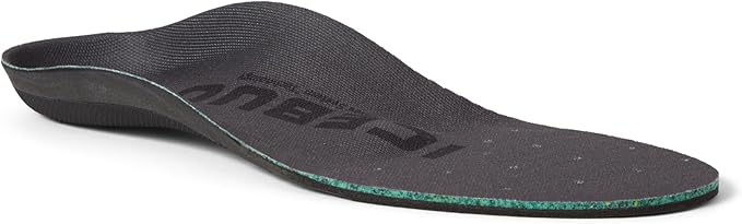 Icebug Comfort Insoles with Dynamic Arch Support, Charcoal High Arch, M 4/W 5.5-6