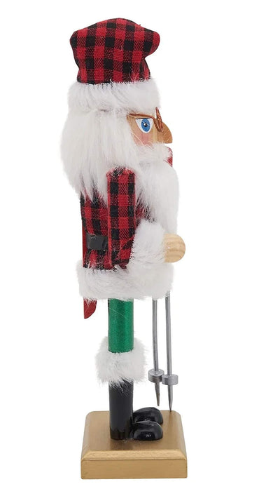 Fennco Styles Handmade Wood Creative Christmas Figurine - Multicolor Buffalo Plaid Nutcracker for Christmas Décor, Holiday, Home, Tabletop and Kids Room Decorations
