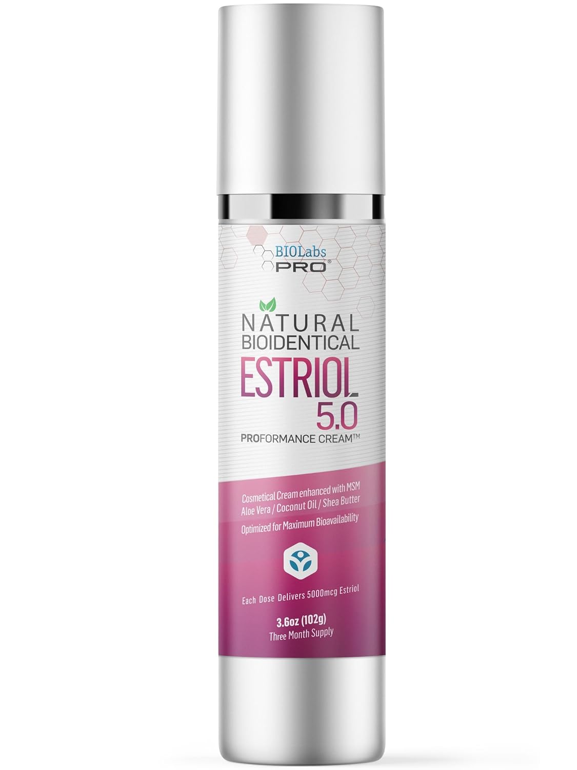 BIOLABS PRO Estro Cream BiEST 5.0 - Bioidentical Max Strength Solution - 5mg Per Pump - Two Month Supply - 3oz