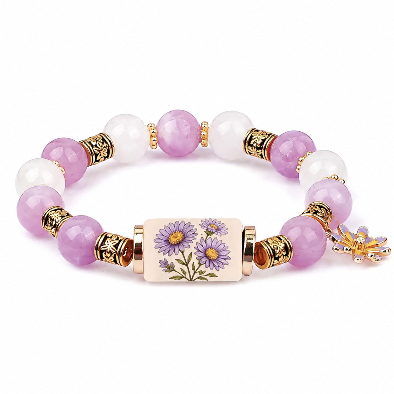 December Birth Flower Pendant Bracelet For Women