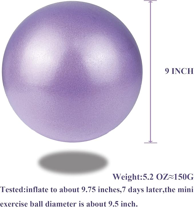 Pilates Ball 9 inch with Pump 5.2oz for Exercise Home Workout Physical Therapy Yoga