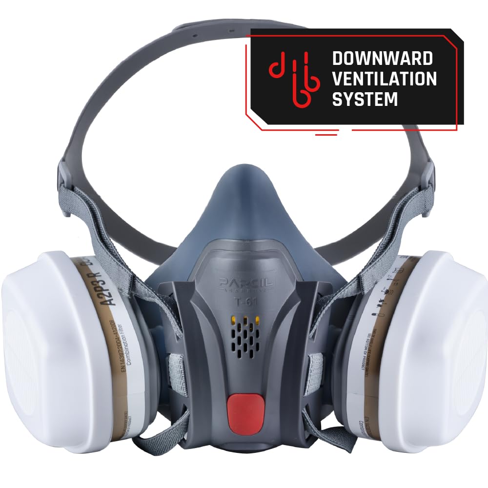 Parcil Distribution Full Face Respirator Mask with Filters – Durable Full Face Respirator Gas Mask, Bayonet Filter Compatible
