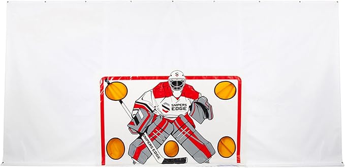 Snipers Edge Hockey Shooting Tarp – Tarp Made of Heavy Duty Vinyl – Develop a Stronger Slap and Wrist Shot Without Damaging Drywall or Breaking Windows