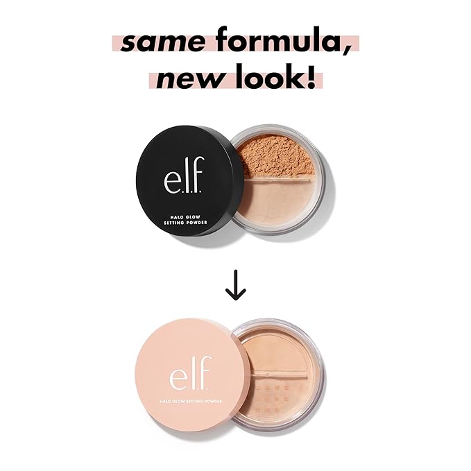 e.l.f. Halo Glow Setting Powder, Smooths The Look Of Pores & Fine Lines, Creates An Airbrushed Finish, Vegan & Cruelty-Free, Medium Beige