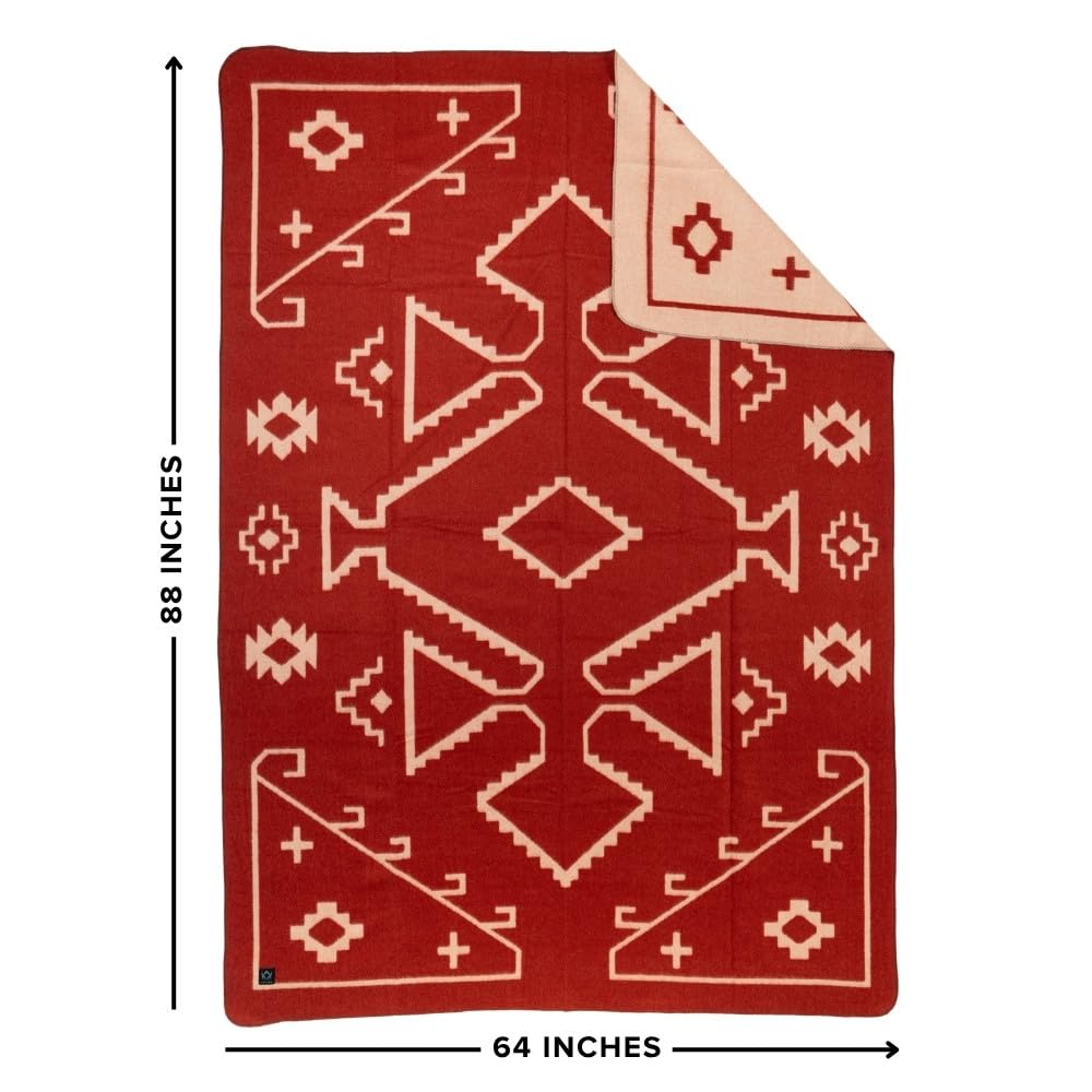 Arcturus Rainier Wool Blanket - 4.5lbs Warm, Heavy, Washable, Large | Great for Camping, Outdoors, Survival & Emergency Kits (Sunset Peak)