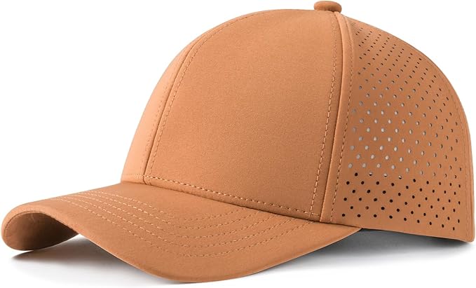 VOBOOM Men Quick Dry Baseball Cap Laser Cut Mesh Ball Curved Brim Snapback Hat