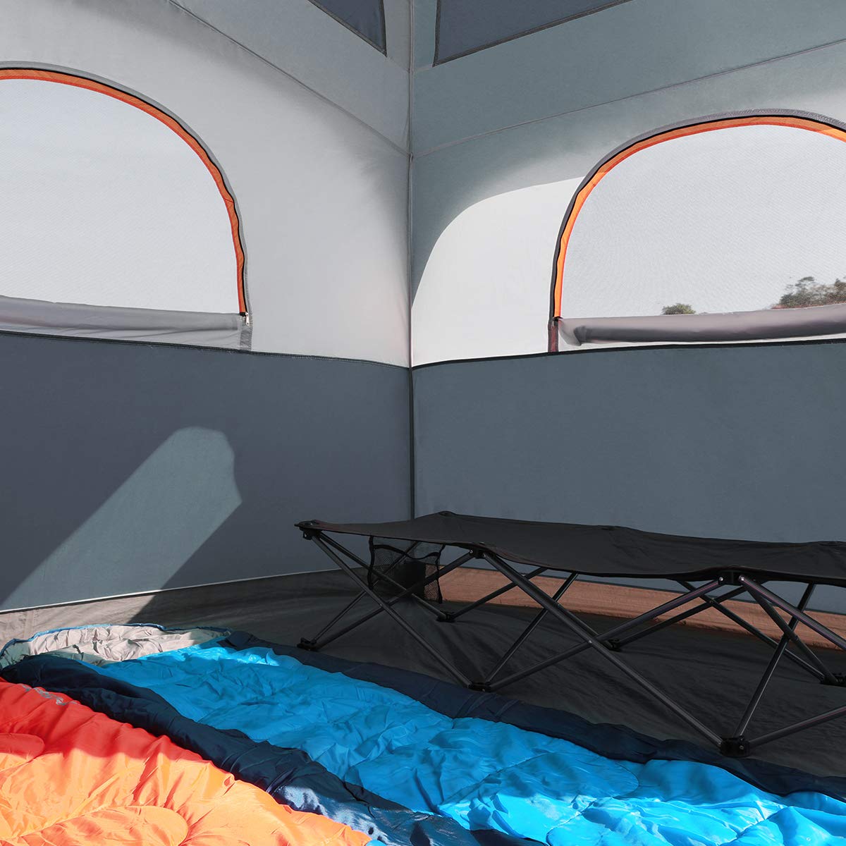 UNP Tents 6 Person Waterproof Windproof Easy Setup,Double Layer Family Camping Tent with 1 Mesh Door & 5 Large Mesh Windows -10'X9'X78in(H)