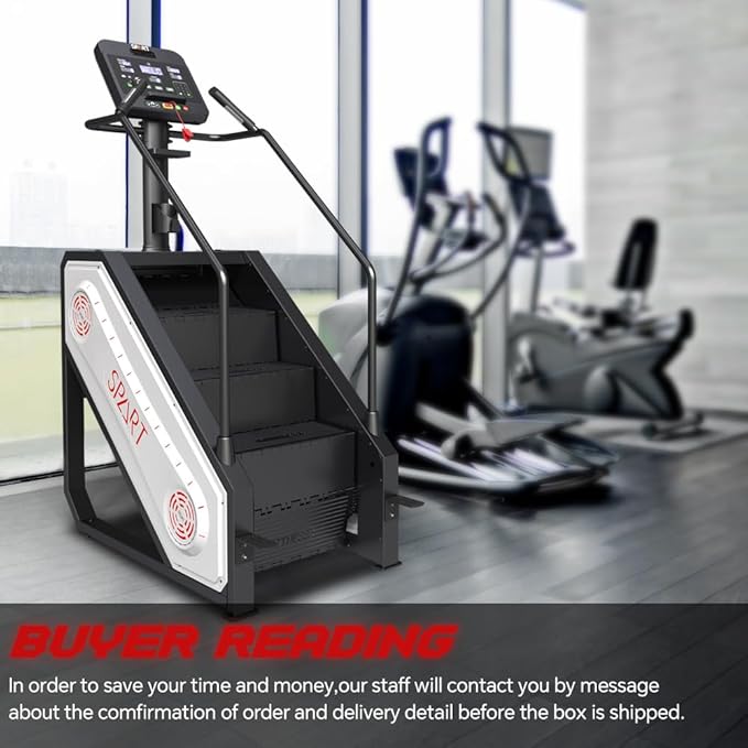 SPART Stair Stepper Machine, Commercial Stair Climber with LED Screen, Stair Exercise Machine with 15 Speed Levels, Speaker, Fan Cooling, Wireless Charge and Safety Key for More Fun in Home Gym