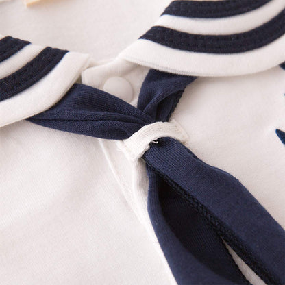 stylesilove Baby Sailor Romper Set with Hat and Necktie