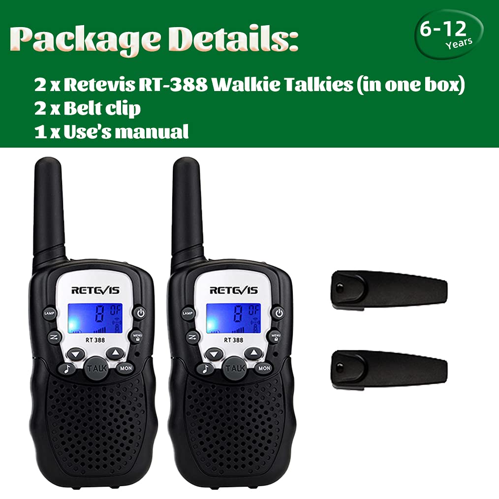 Retevis RT388 Walkie Talkies for Kids, Birthday Gifts for 6 7 8 9 10 11 12 Year Old Girls, 22 CH LCD Flashlight, Pink Walkie Talkies Christmas Gifts Toys for Girls(Pink, 2 Pack)