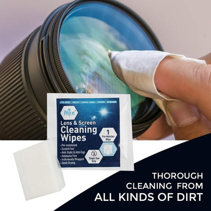 MedPride Premoistened Lens Cleaning Wipes - 6" x 5"- 200 wipes/ Case of 20 (4000 count)