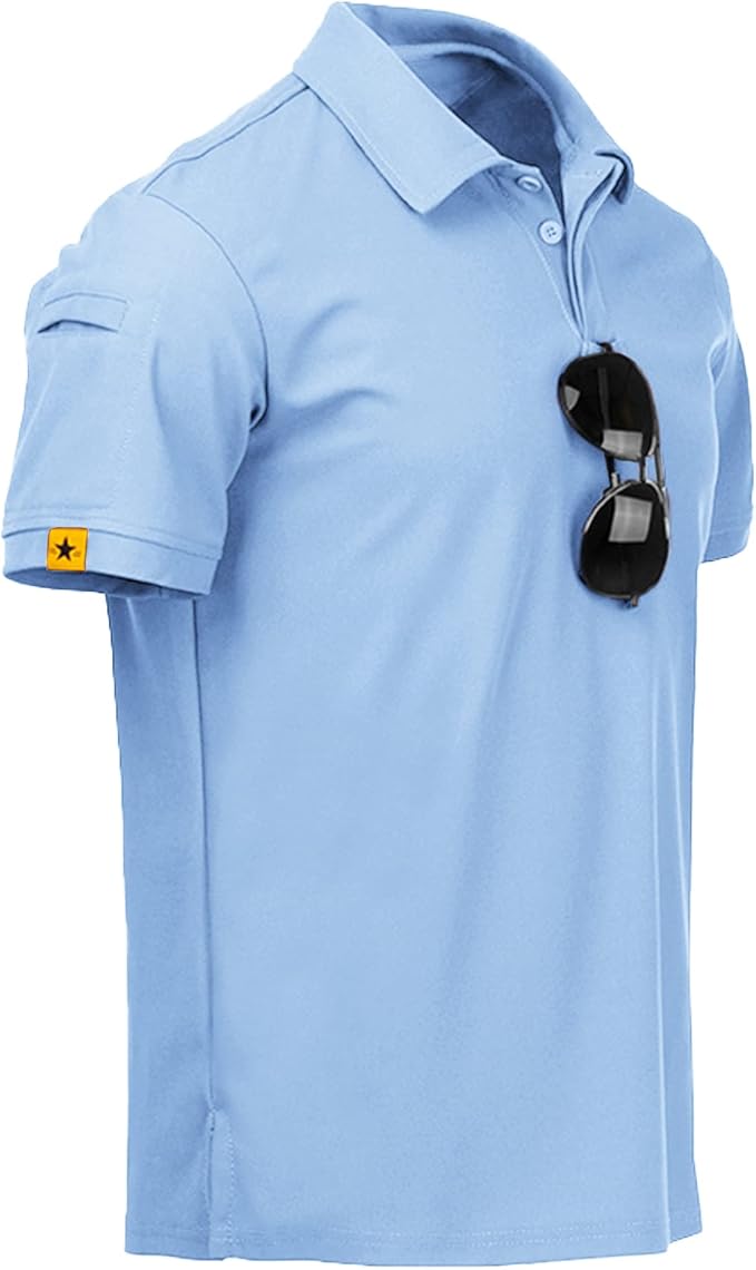 V VALANCH Mens Polo Shirts Short Sleeve Moisture Wicking Golf Polo Athletic Collared Shirt Tennis T-Shirt Tops