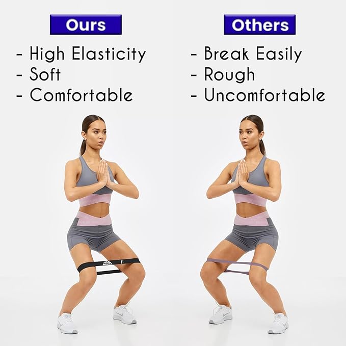 Exercise Resistance Bands for Working Out Set of 5 for Women and Men, Stretch Bands for Exercise, Physical Therapy, Arms Legs Workout, Stretching, Home Fitness