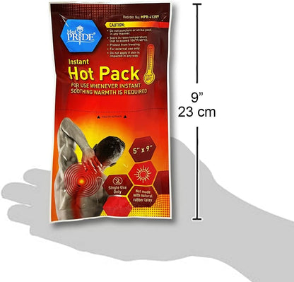 MedPride Instant Hot Packs Disposable Warm Compress Heating Pads - 5" x 9" - 24/cs.