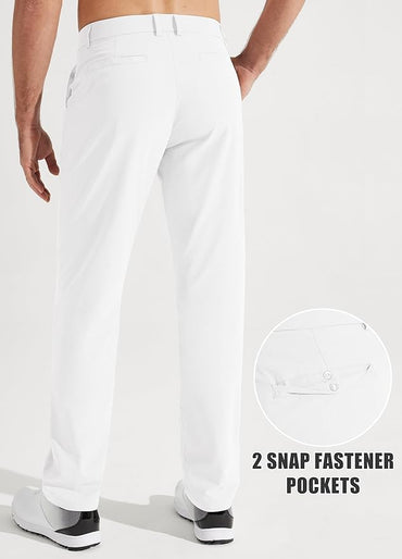 Libin Mens Golf Pants Stretch Work Dress Pants 30"/32"/34" Quick Dry Lightweight Casual Comfy Trousers with Pockets