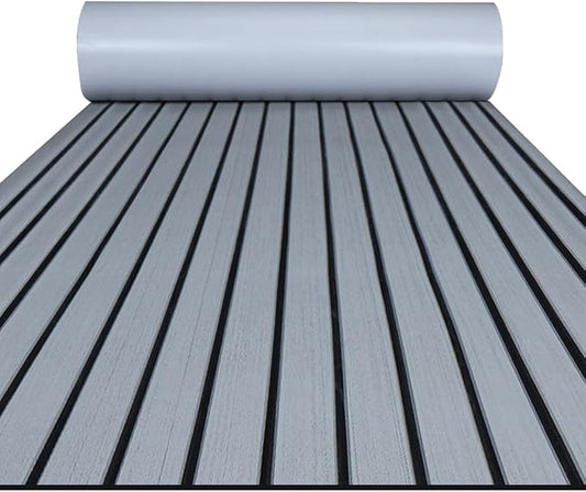 FOCEAN Boat Flooring EVA Foam Boat Decking Faux Teak Marine Flooring Boat Mat Boat Carpet Sheet for Motorboat RV Yacht Kayak Surfboard, 94.5"x 47.2"/35.4"/23.6"/15.7"