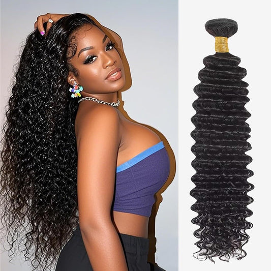 Brazilian Virgin Hair Bundles Deep Wave Human Hair Extensions