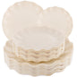 LIYH 24 Pcs Plastic Plates Reusable Scalloped Beige BPA Free 12 Guests