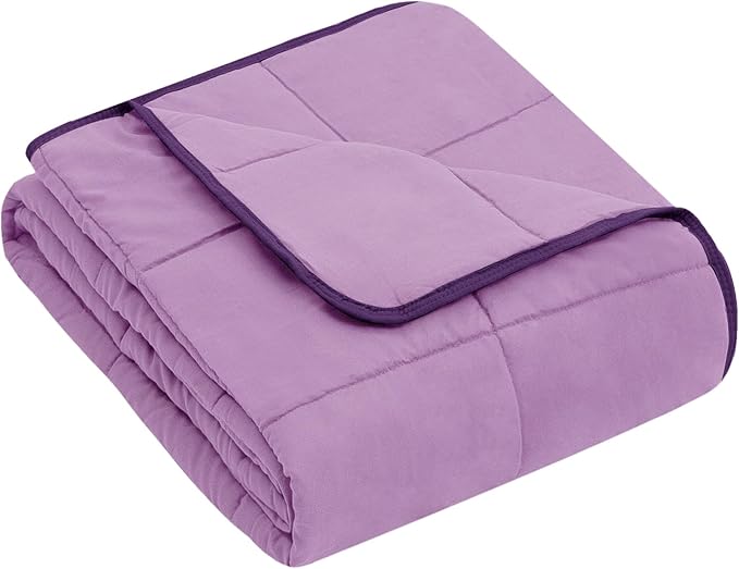 yescool Weighted Blanket (10 lbs, 41" x 60", Purple) Cooling Heavy Blanket for Sleeping Perfect for 90-110 lbs, Breathable Blanket with Premium Glass Bead, Machine Washable