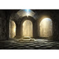 DORCEV Gothic Castle Ruins Backdrop Vintage Foggy Fantasy 12x8ft Grey Vinyl