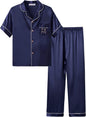 Girls Satin Pajama Set - Silky Button Down PJ with Shorts Size 6-16