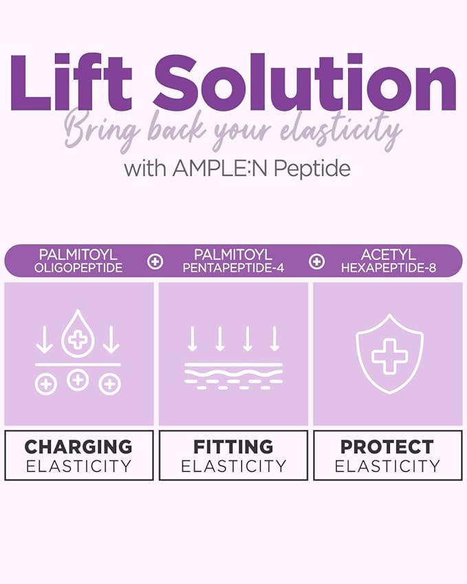 AMPLE:N Peptide Shot Ampoule - Anti-Aging Face Ampoule with Peptide Threads to Minimize Wrinkles and Improve Firmness - Peptide Serum to Lift Sagging Skin - Visibly Plump, 1.01 fl. Oz