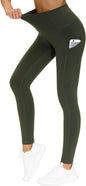 Women's High Waisted Yoga Leggings with Pockets - Thick Tummy Control Workout Pants