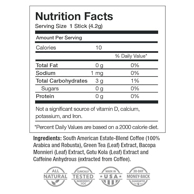 Javita Energy + Focus Instant Coffee Packets, 100% South American Arabica & Robusta Blend, plus Herbs for Clarity, Energy, & Focus, Keto, Dieters Drink, 3 boxes of 24 (4.2g) sticks