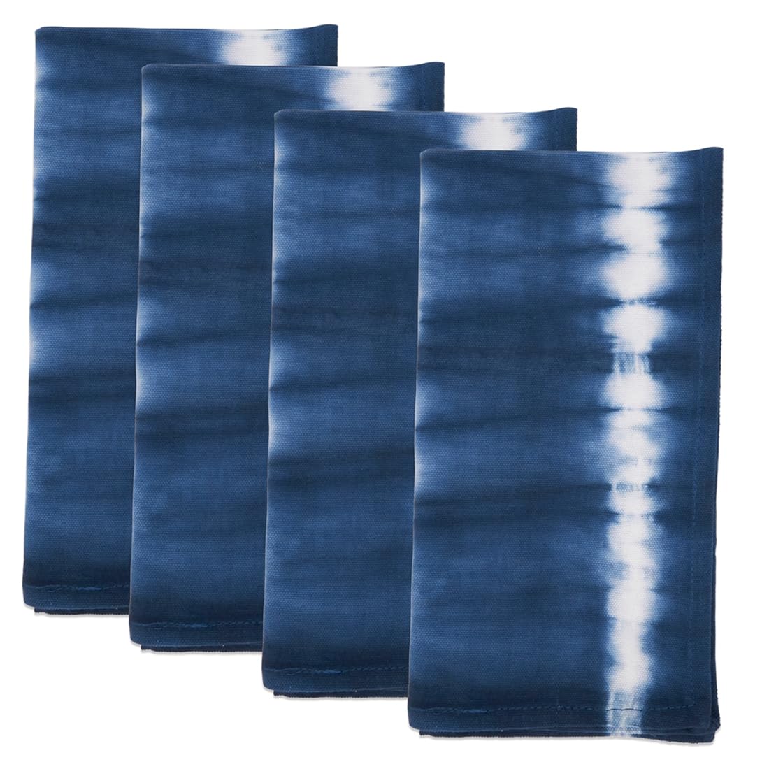 Fennco Styles Indigo Tie Dye Stripe Cotton Table Runner 16" W X 72" L