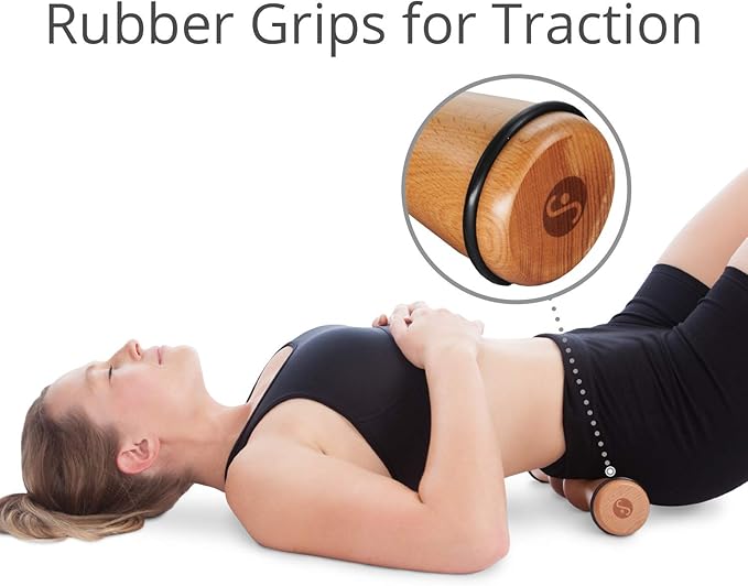 Body Back Wood Back Roller, Spine Stretcher & Aligner, Ma Roller, Back Cracker for Back Pain Relief and Muscle Recovery, Manual Back Massager, Wood Therapy Massage Tool (15 inch)