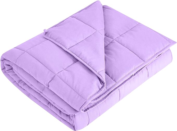 L'AGRATY Weighted Blanket - 48"x72" 20lbs Cooling Breathable Heavy Blanket with Glass Beads for Adult All-Season
