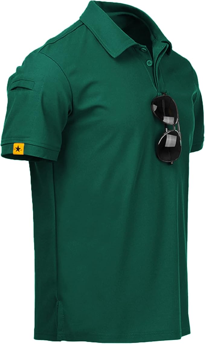 SCODI Mens Polo Shirts Performance Short Sleeve Tactical Shirts Athletic Golf Shirt for Men Daily Casual Collared T-Shirt