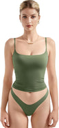 Women Square Neck Tank Top - Summer Cami with Adjustable Straps