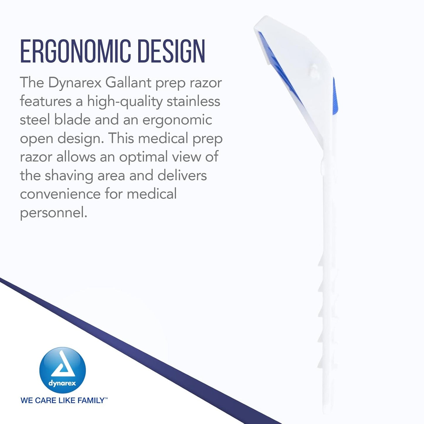 Dynarex Gallant Disposable Prep Razors - 50ea/bx, 5bxs/cs (250 Count)