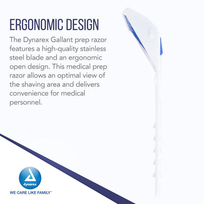 Dynarex Gallant Disposable Prep Razors - 50ea/bx, 5bxs/cs (250 Count)