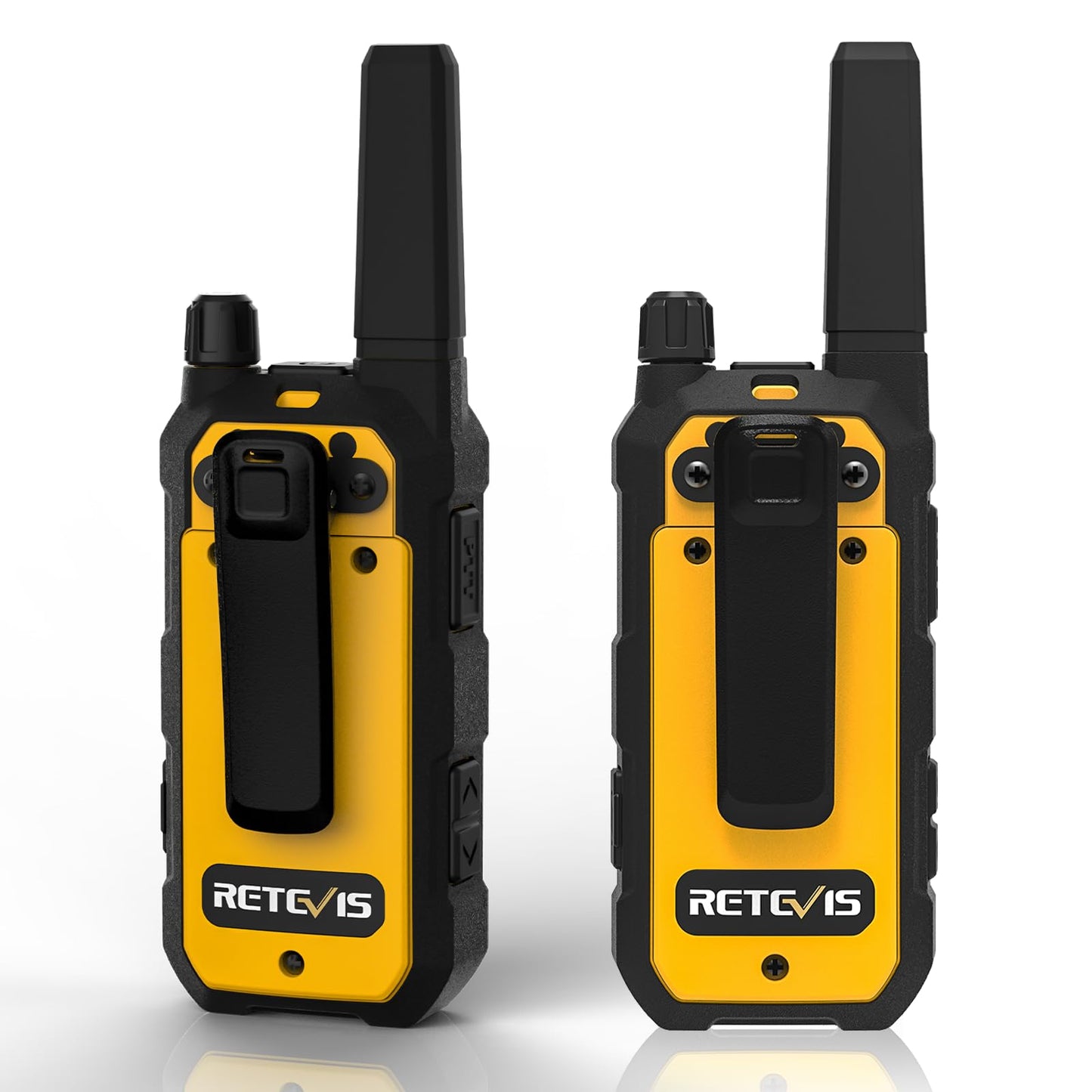 Retevis RB48 Waterproof Walkie Talkies, Heavy Duty Two Way Radio, Advanced Triple Proof, Vibration Call, USB-C, SOS,2000mAh, NOAA, 2 Way Radio(2 Pack) Yellow