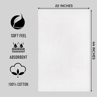 CH White Bath Towels Bulk - 22 x 44 Inches, 100% Cotton Economy Light Weight Towels for Commercial Use - Quick Dry, Ultra-Soft, and Absorbent Bulk Towels (6 Pack)