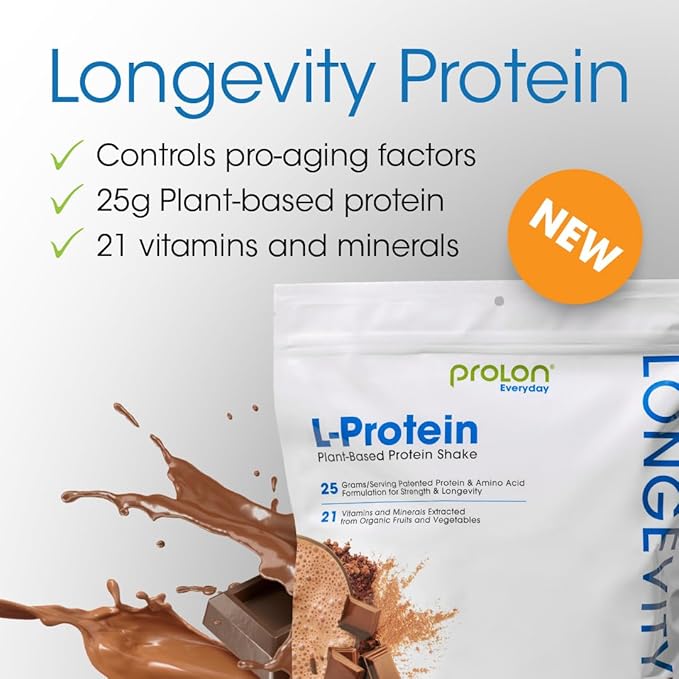 Prolon Longevity Plant Based Protein Powder | Muscle Synthesis & Repair, Healthy Aging, Boost Performance | Vitamins, Gluten Free, Amino Acids, Antioxidants | 25g of Protein | Berry, 24 Packets