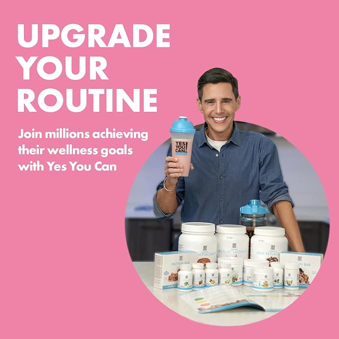 Yes You Can! Meal Replacement Shake - 20G Protein, 5G Fiber, 21 Vitamins & Minerals - Meal Replacement Protein Powder - Complete All-in-One Nutrition - 15 Servings (Strawberry)