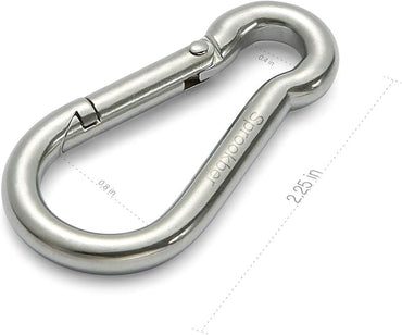 sprookber Stainless Steel Carabiner Spring Snap Hook - 304 Stainless Steel Heavy Duty Clips, Set of 4